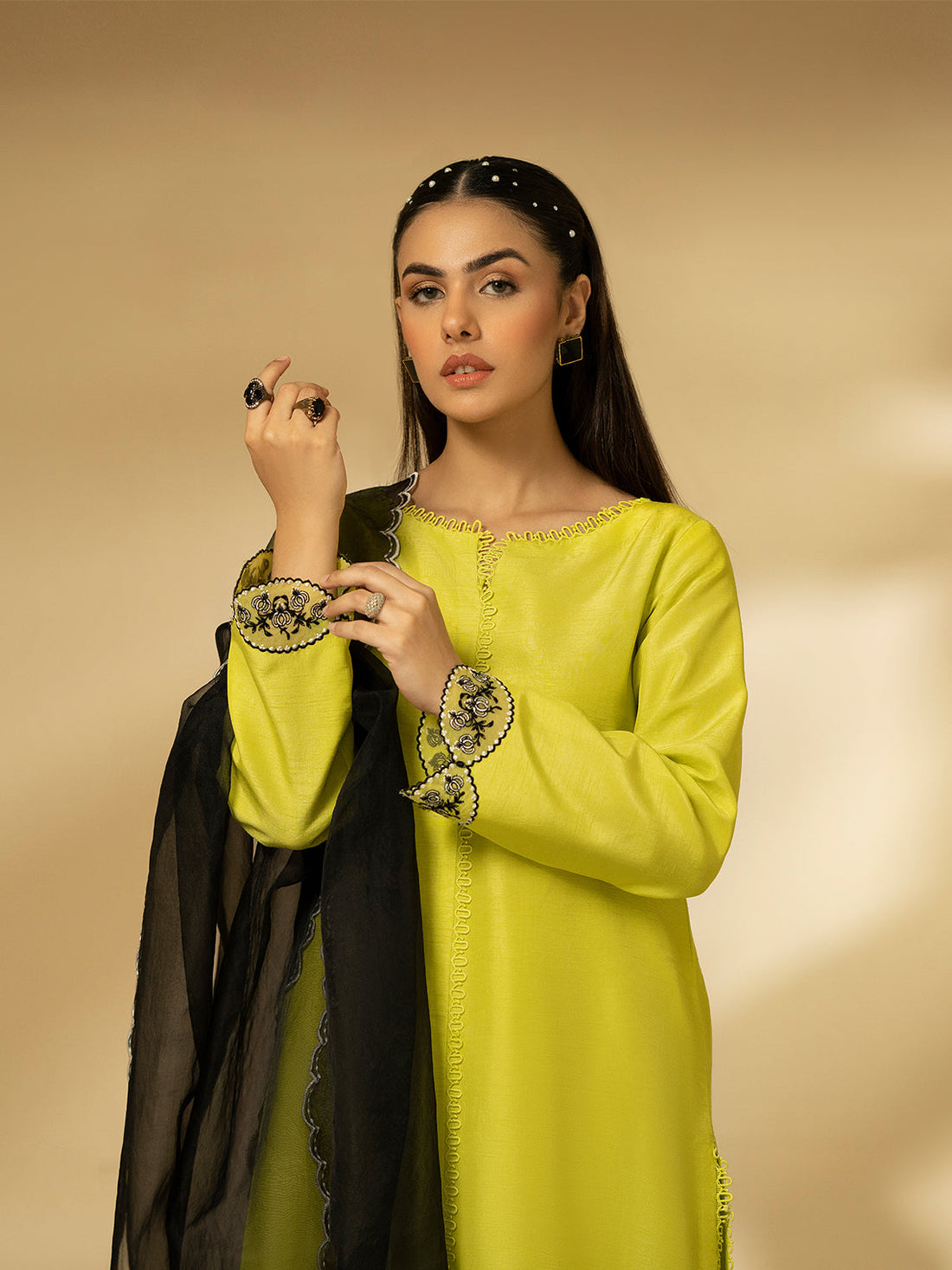 Fozia Khalid | Eid Edit 24 | Lime Zest - Khanumjan  Pakistani Clothes and Designer Dresses in UK, USA 