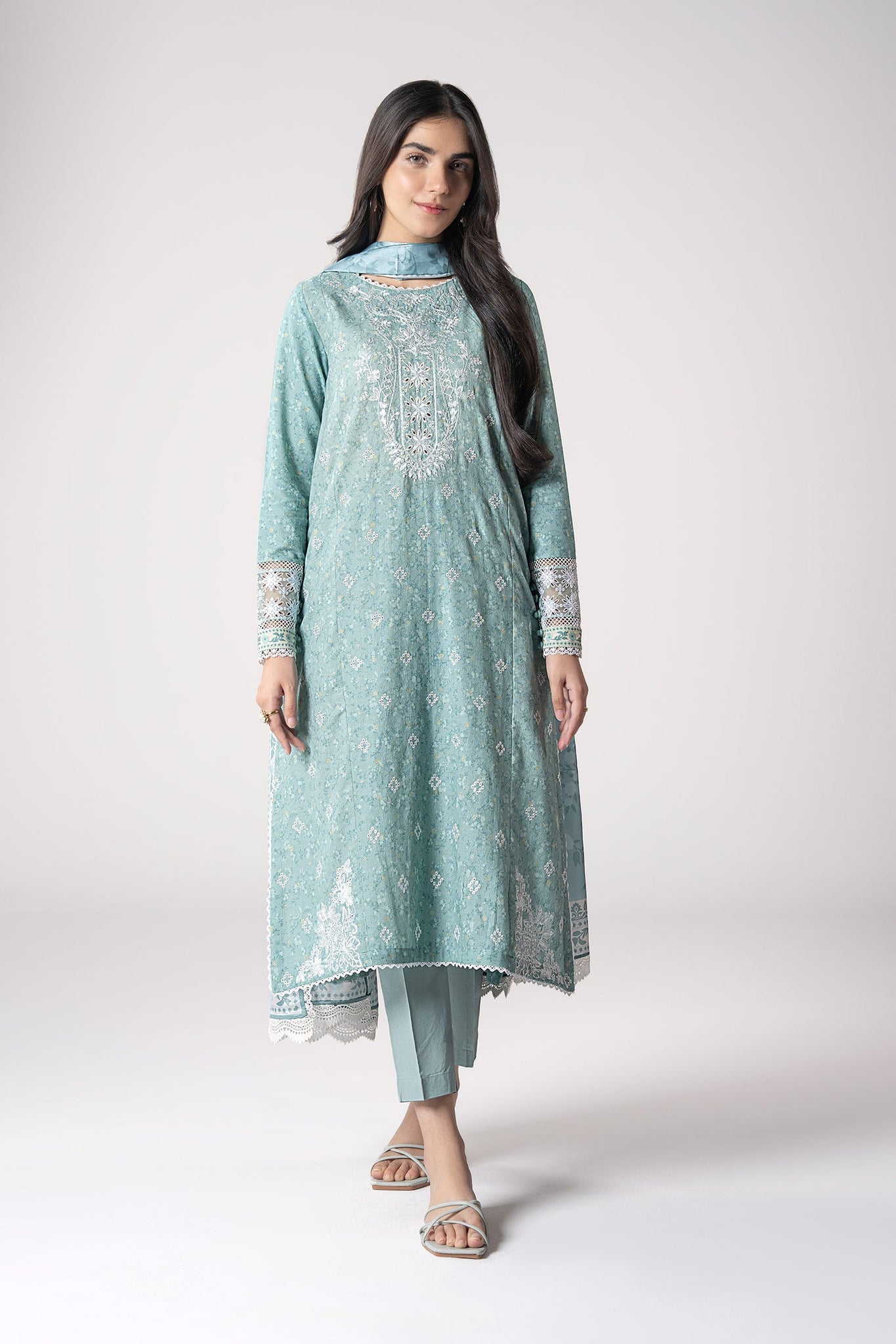 Maria B | Basics RTW | 3 Pc Embroidered Mesh Lurex Dots Suit | MB-CS25-142