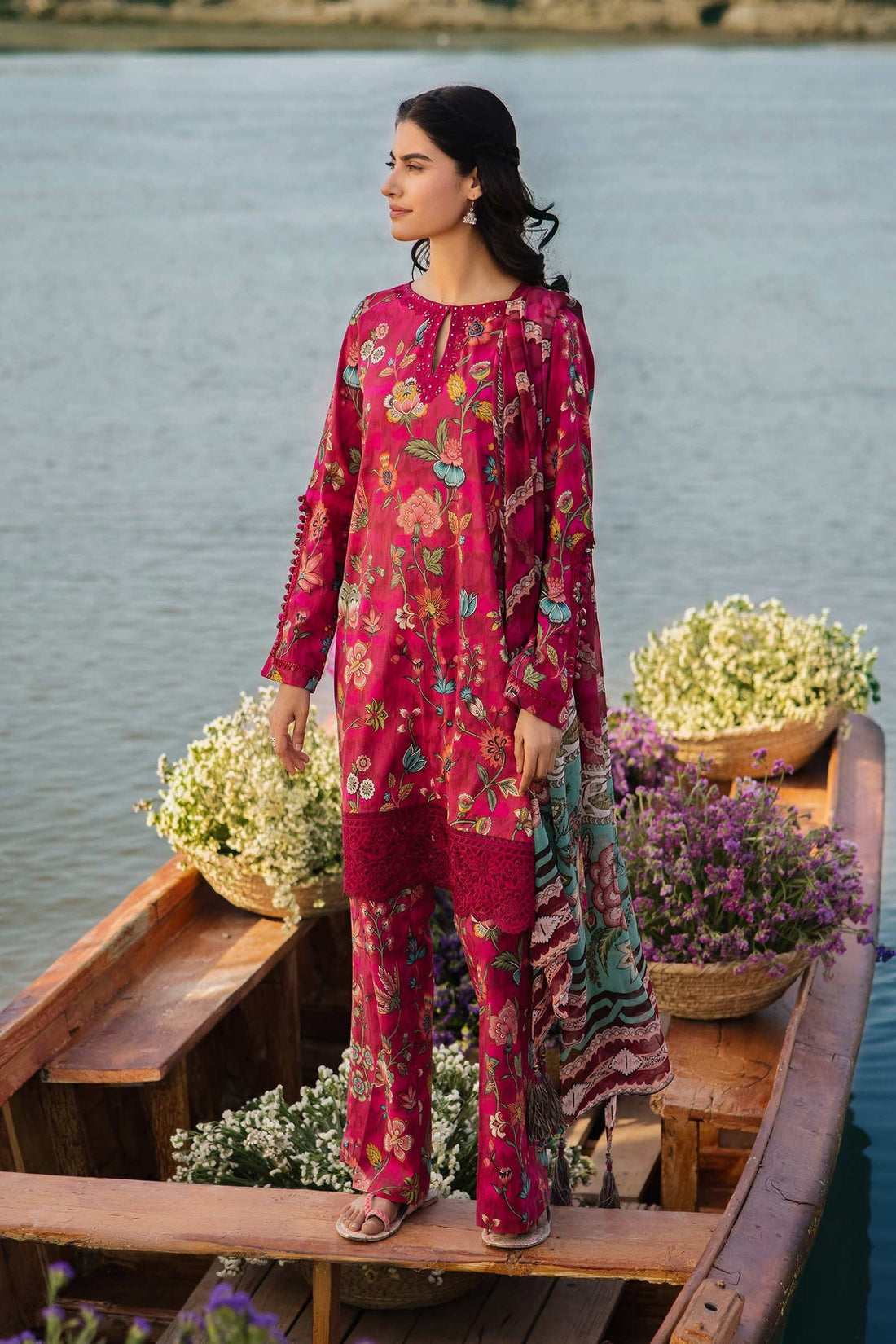 Maria b | M Basics Lawn | 402-B - Khanumjan  Pakistani Clothes and Designer Dresses in UK, USA 