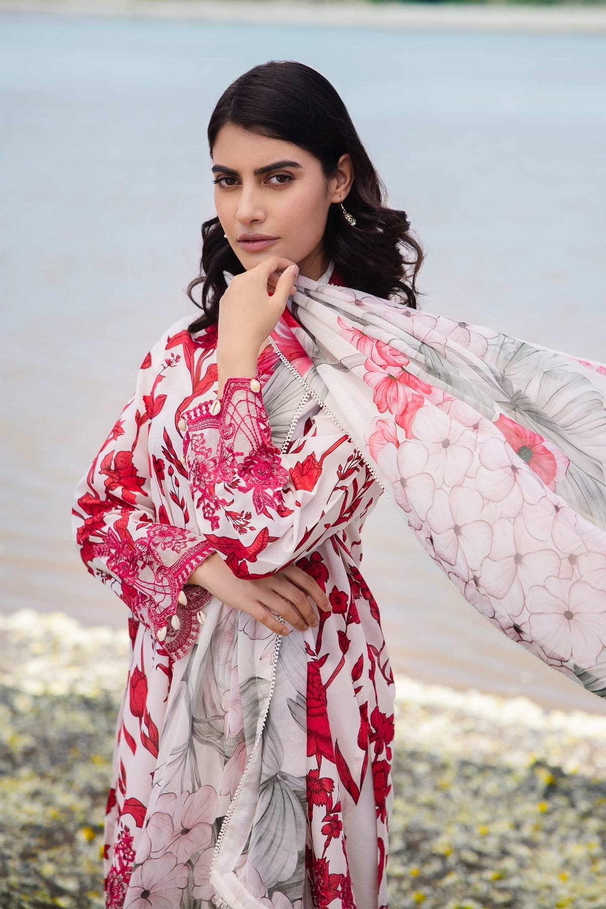 Maria b | M Basics Lawn | 405-A - Khanumjan  Pakistani Clothes and Designer Dresses in UK, USA 