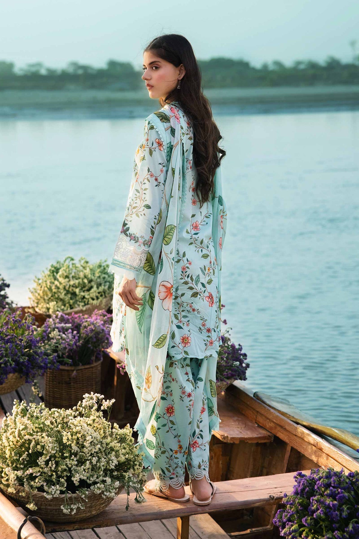 Maria b | M Basics Lawn | 406-B - Khanumjan  Pakistani Clothes and Designer Dresses in UK, USA 