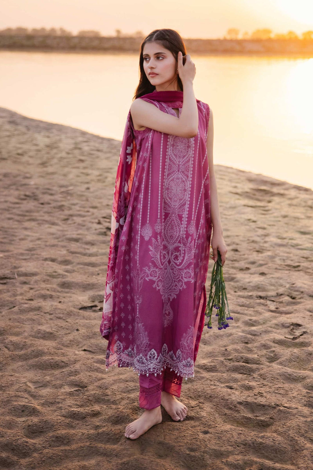 Maria b | M Basics Lawn | 408-B - Khanumjan  Pakistani Clothes and Designer Dresses in UK, USA 