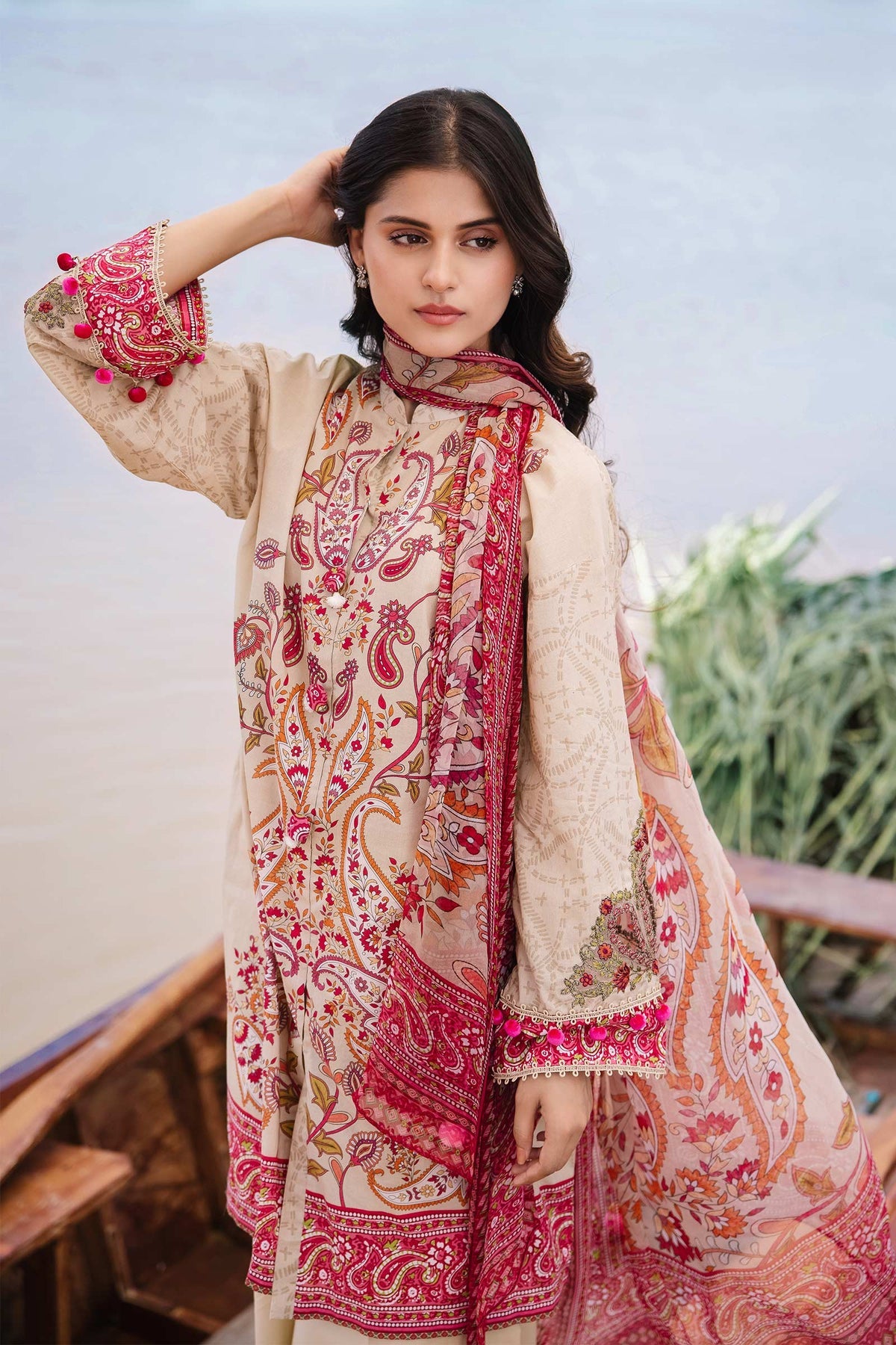 Maria b | M Basics Lawn | 410-B - Khanumjan  Pakistani Clothes and Designer Dresses in UK, USA 