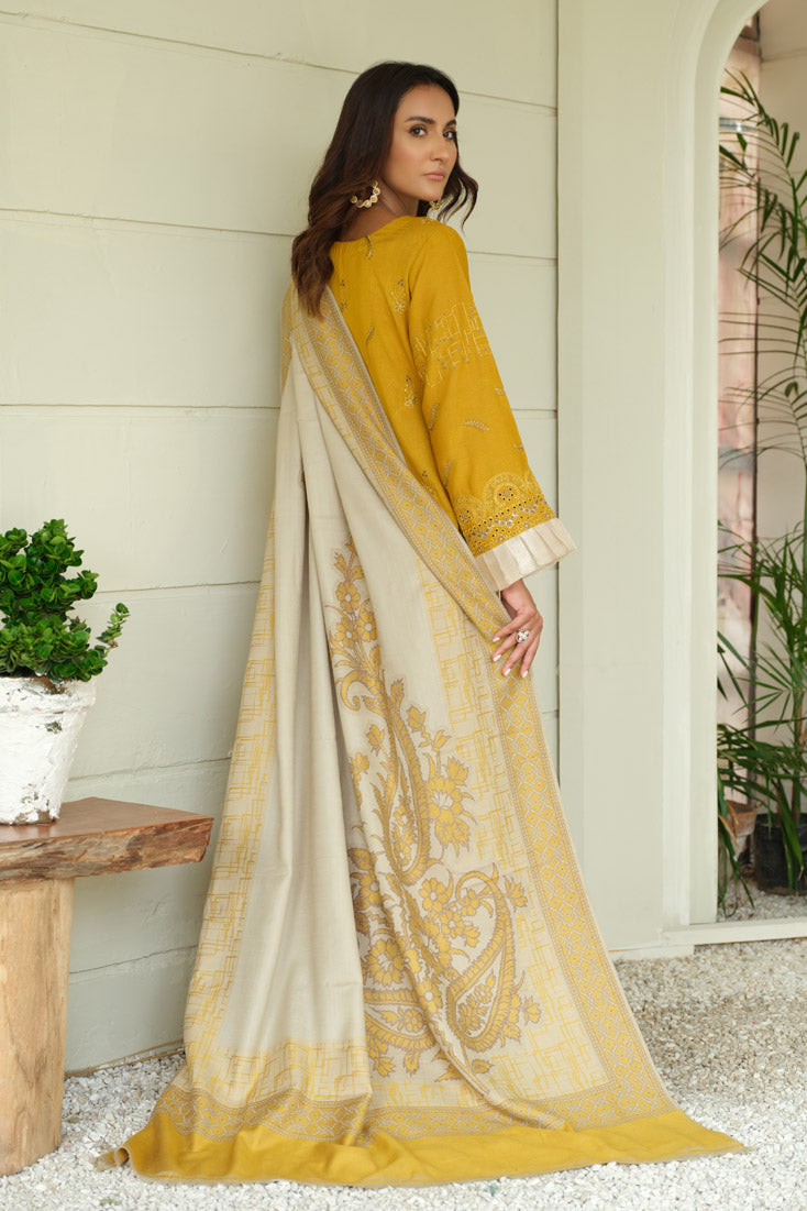 Marjjan | Aangan Embroidered Viscose |  MDS-69 (MUSTARD)