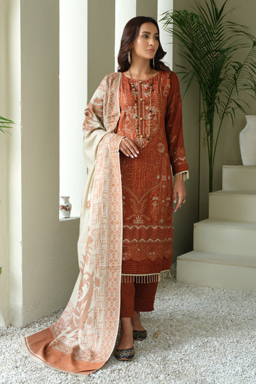 Marjjan | Aangan Embroidered Viscose |   MDS-69 (RUST)