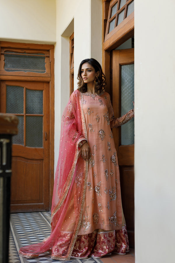 Wahajmkhan | Bahar Begum Formals | PEACH CORAL BAHAR OUTFIT - Khanumjan  Pakistani Clothes and Designer Dresses in UK, USA 