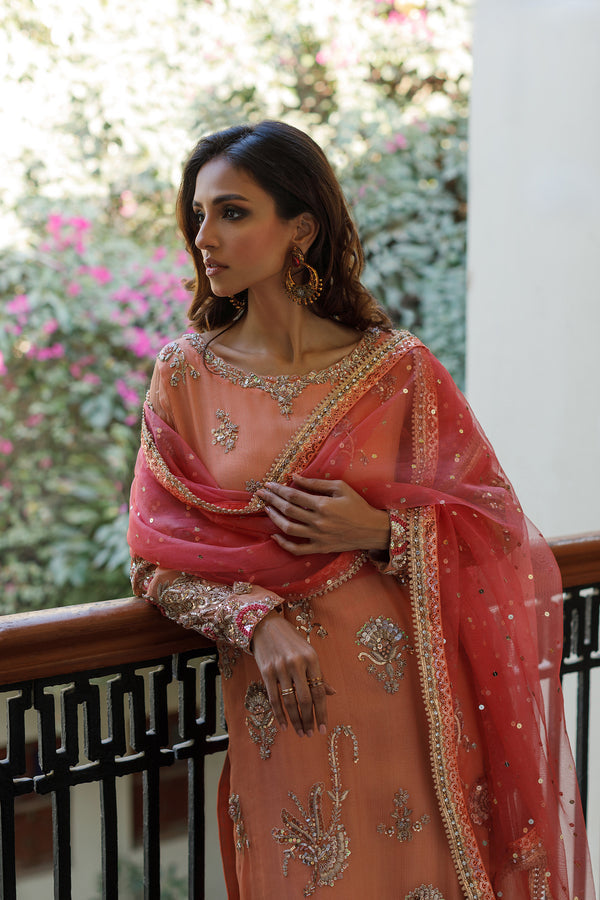 Wahajmkhan | Bahar Begum Formals | PEACH CORAL BAHAR OUTFIT - Khanumjan  Pakistani Clothes and Designer Dresses in UK, USA 