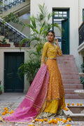 Wahajmkhan | Bahar Begum Formals | MUSTARD LAYERED LEHNGA CHOLI - Khanumjan  Pakistani Clothes and Designer Dresses in UK, USA 