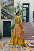 Wahajmkhan | Bahar Begum Formals | MUSTARD LAYERED LEHNGA CHOLI - Khanumjan  Pakistani Clothes and Designer Dresses in UK, USA 