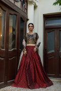 Wahajmkhan | Bahar Begum Formals | BLACK & MAROON BEGUM LEHNGA - Khanumjan  Pakistani Clothes and Designer Dresses in UK, USA 