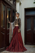 Wahajmkhan | Bahar Begum Formals | BLACK & MAROON BEGUM LEHNGA - Khanumjan  Pakistani Clothes and Designer Dresses in UK, USA 