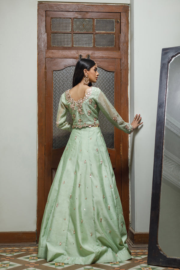 Wahajmkhan | Bahar Begum Formals | MINT BAHAR LEHNGA - Khanumjan  Pakistani Clothes and Designer Dresses in UK, USA 