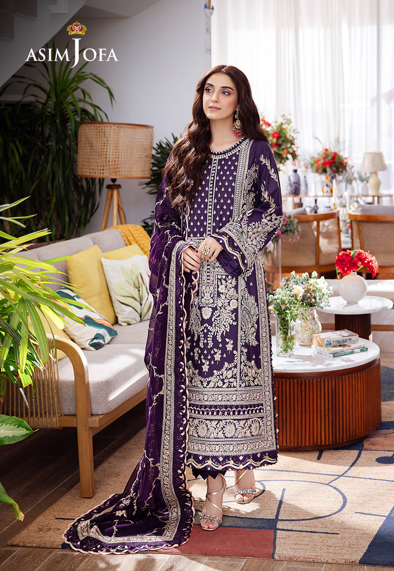 Asim Jofa | Uraan Lawn Chiffon Collection | AJUR-05 - Khanumjan  Pakistani Clothes and Designer Dresses in UK, USA 