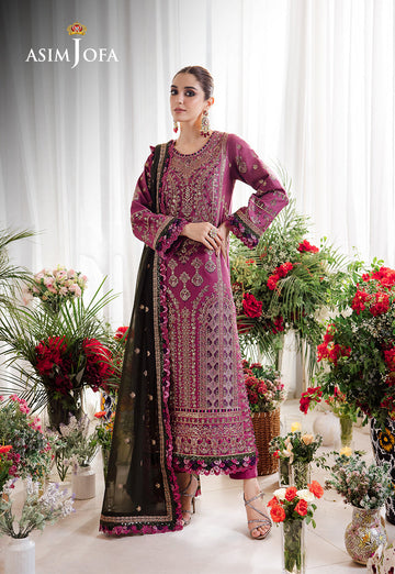 Asim Jofa | Uraan Lawn Chiffon Collection | AJUR-07 - Khanumjan  Pakistani Clothes and Designer Dresses in UK, USA 