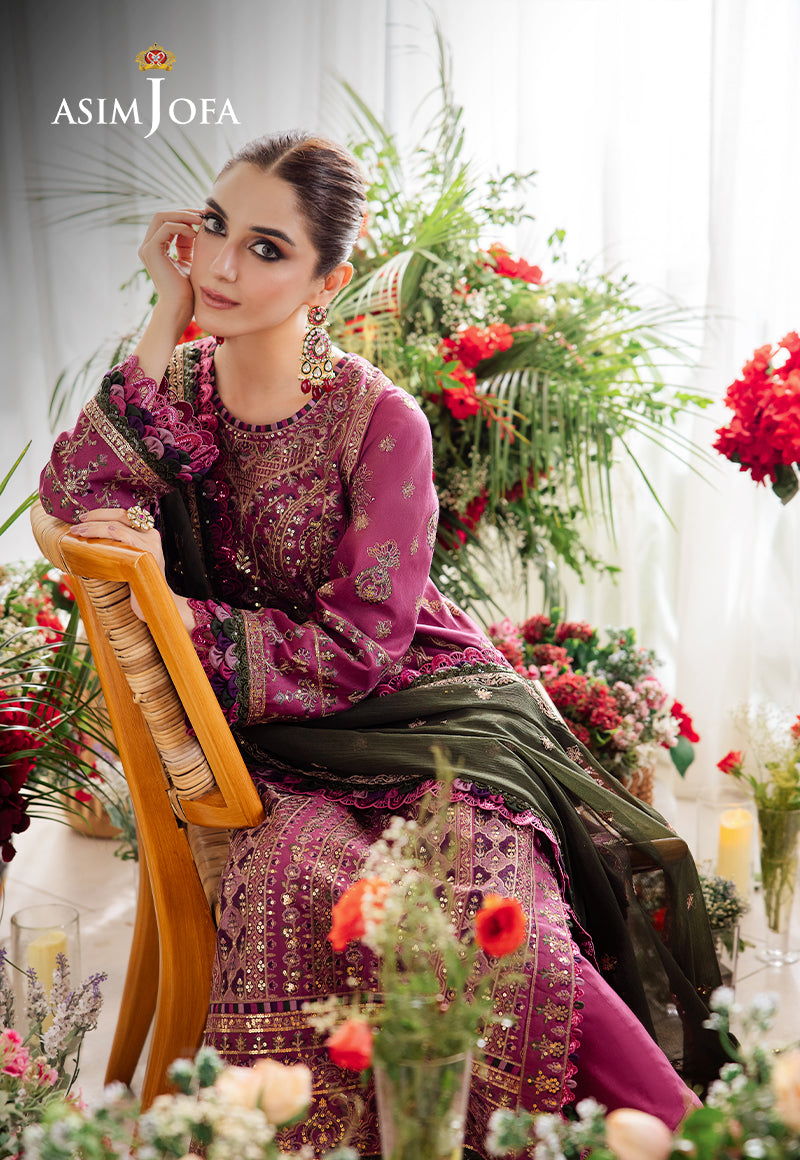 Asim Jofa | Uraan Lawn Chiffon Collection | AJUR-07 - Khanumjan  Pakistani Clothes and Designer Dresses in UK, USA 