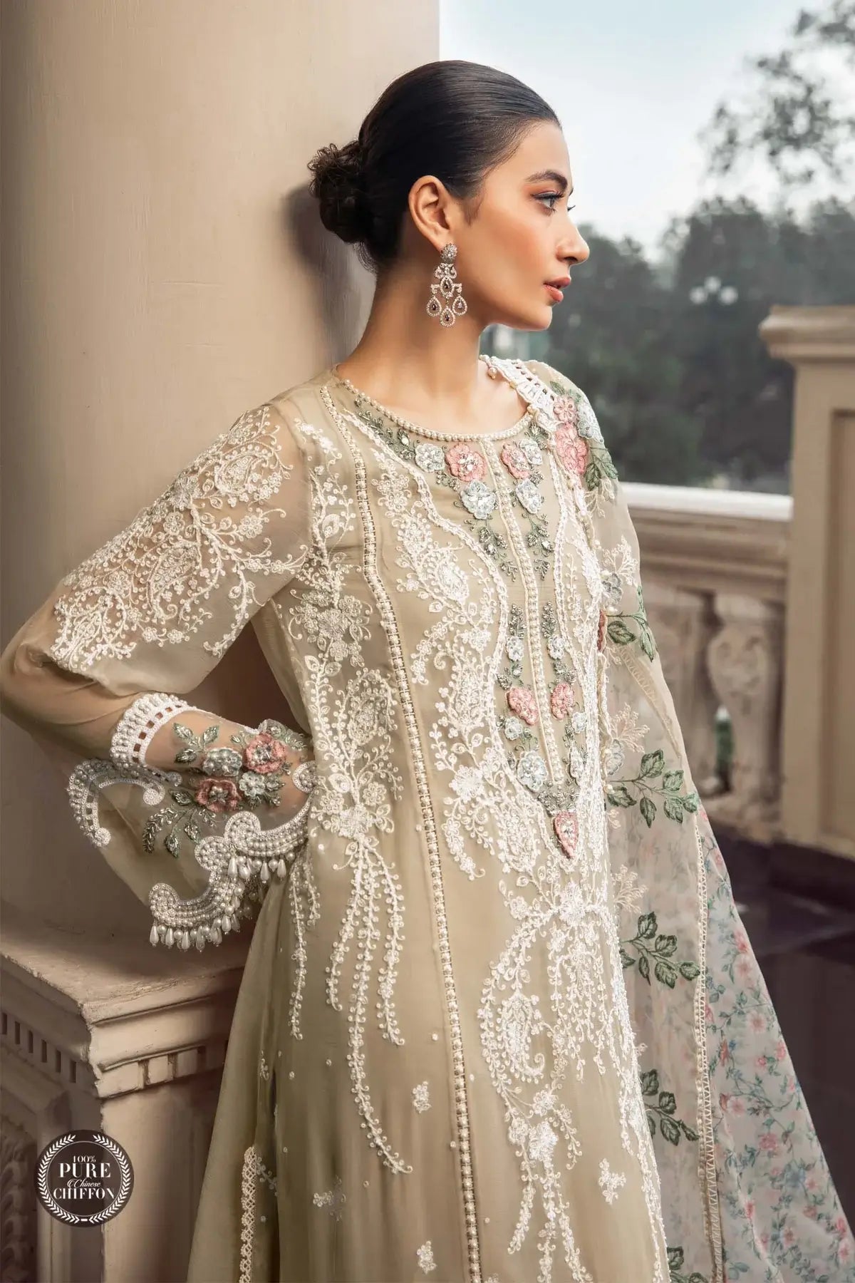 Maria B | Luxury Chiffon Collection | Coffee - Khanumjan  Pakistani Clothes and Designer Dresses in UK, USA 