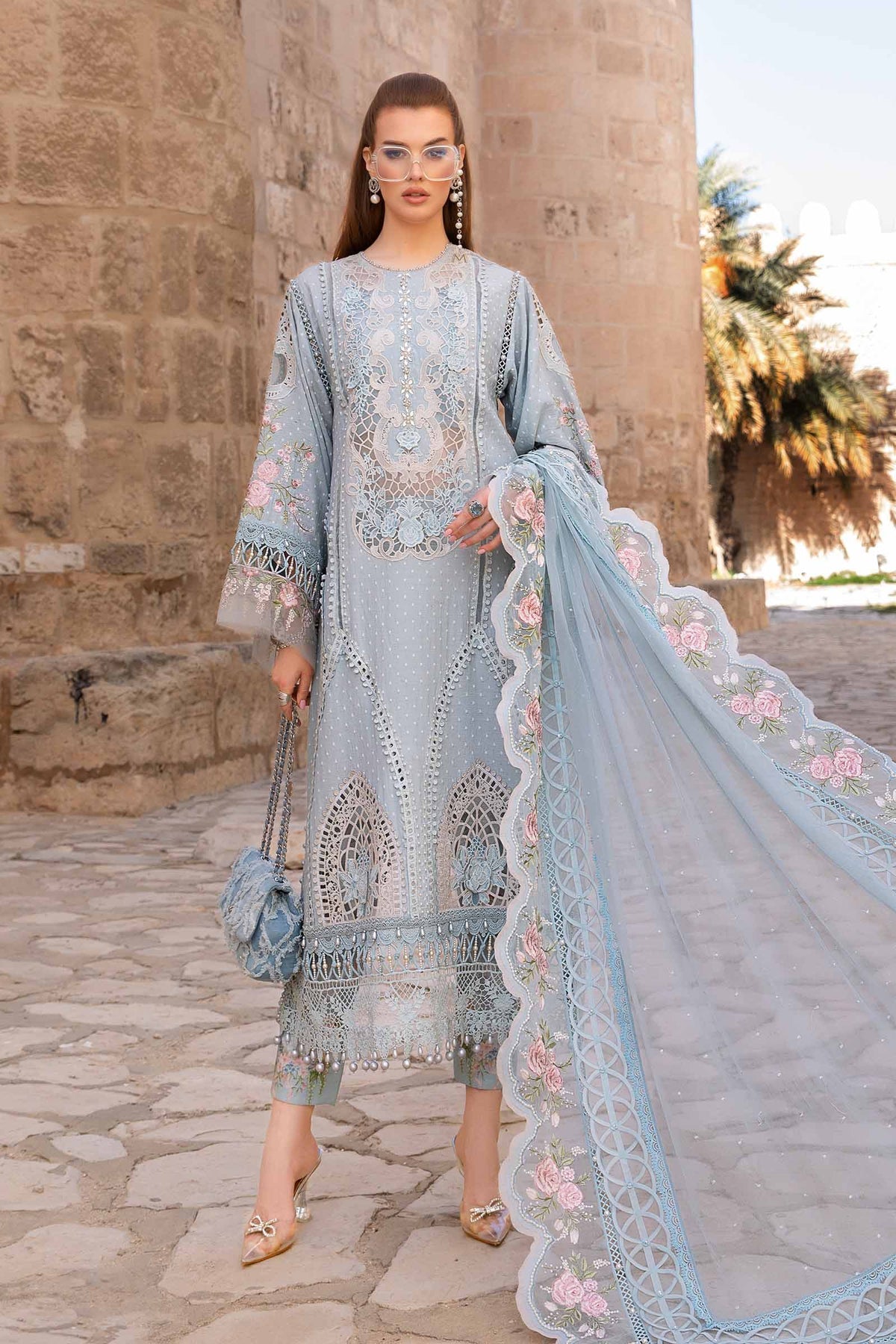 Maria B | Voyage a' Luxe Lawn | D-2410-B - Khanumjan  Pakistani Clothes and Designer Dresses in UK, USA 