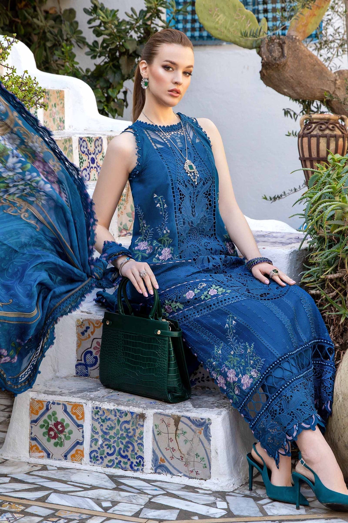 Maria B | Voyage a' Luxe Lawn | D-2415-A - Khanumjan  Pakistani Clothes and Designer Dresses in UK, USA 