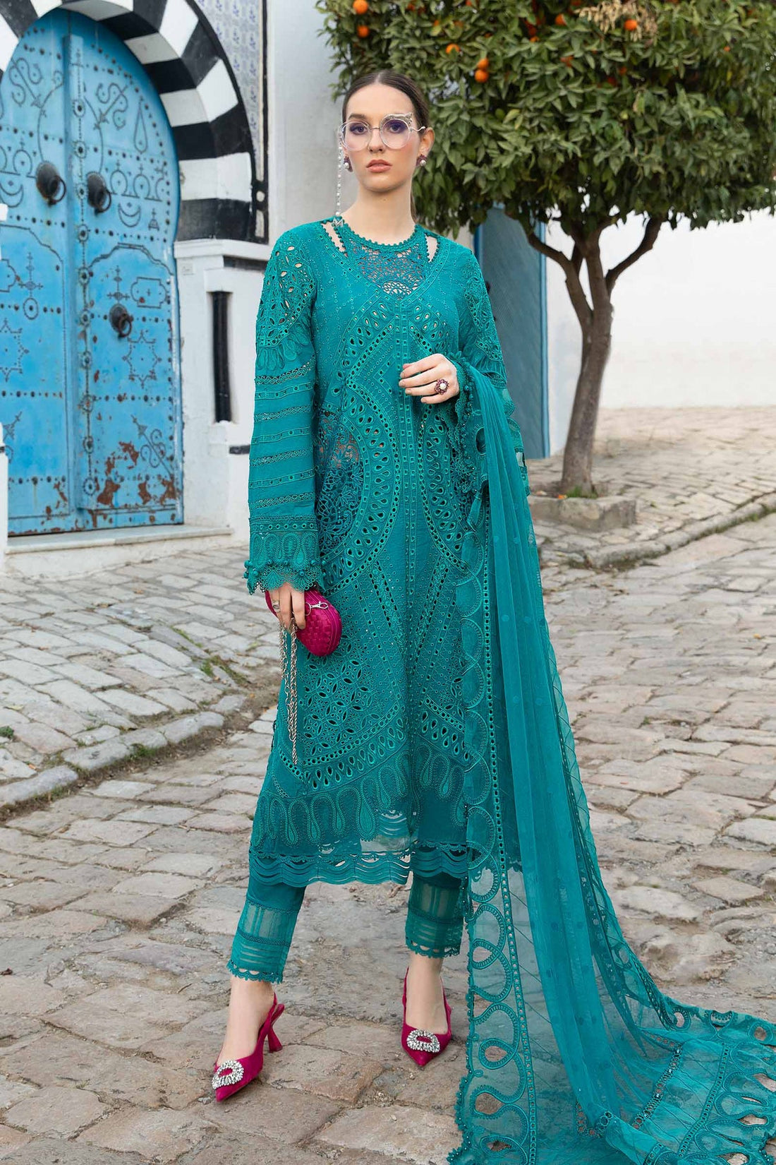 Maria B | Voyage a' Luxe Lawn | D-2402-A - Khanumjan  Pakistani Clothes and Designer Dresses in UK, USA 
