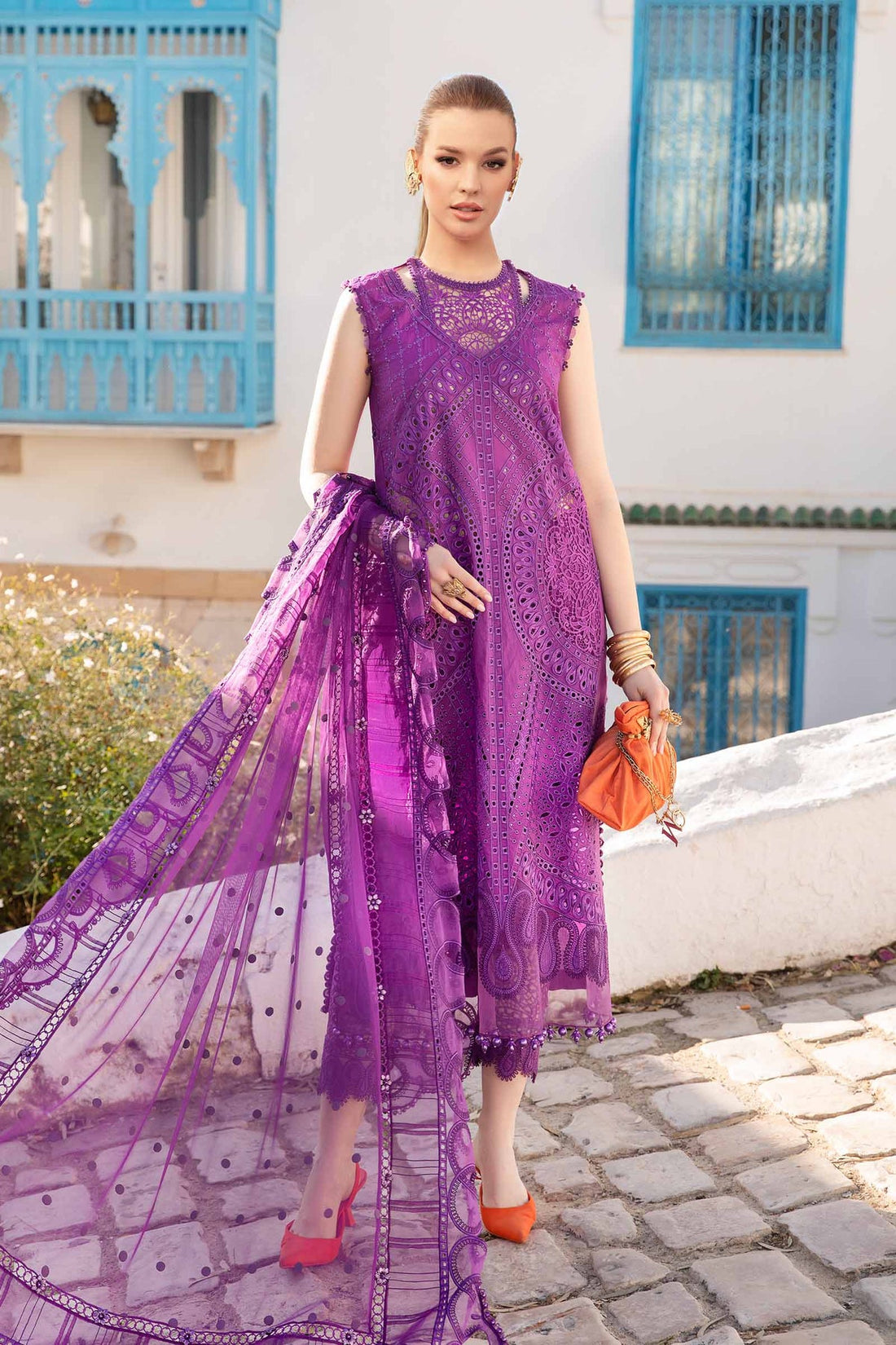 Maria B | Voyage a' Luxe Lawn | D-2402-B - Khanumjan  Pakistani Clothes and Designer Dresses in UK, USA 
