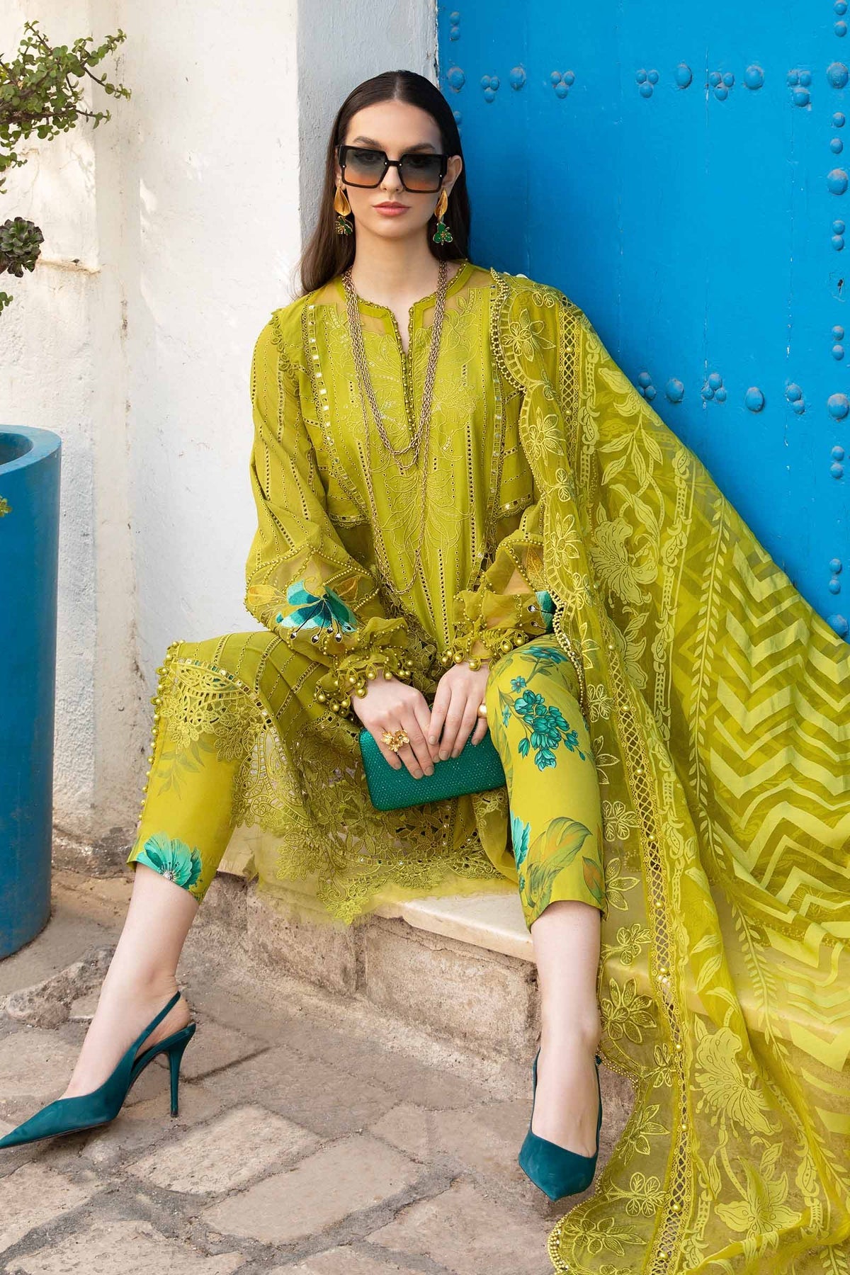 Maria B | Voyage a' Luxe Lawn | D-2408-A - Khanumjan  Pakistani Clothes and Designer Dresses in UK, USA 