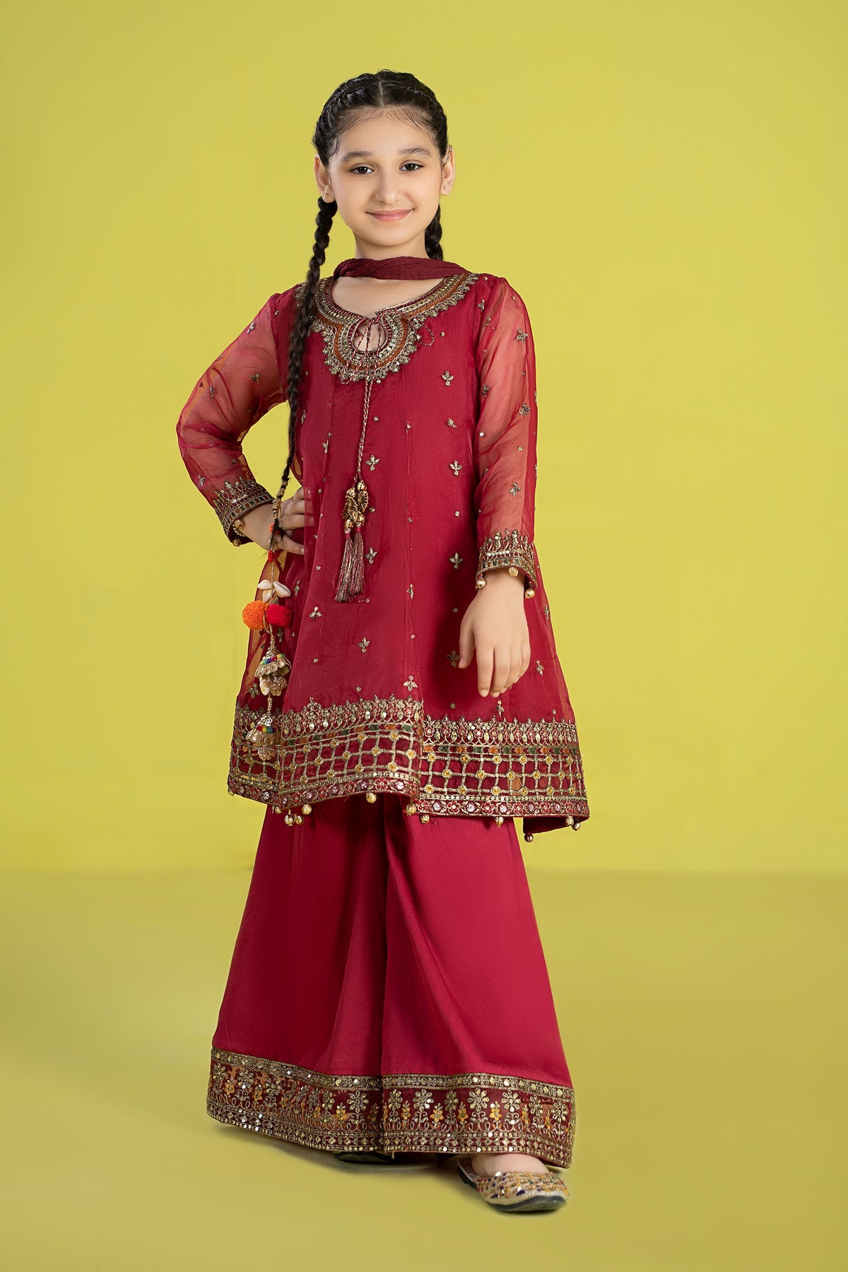 Maria B | Girls Eid Collection | MKS-EF24-16 - Khanumjan  Pakistani Clothes and Designer Dresses in UK, USA 