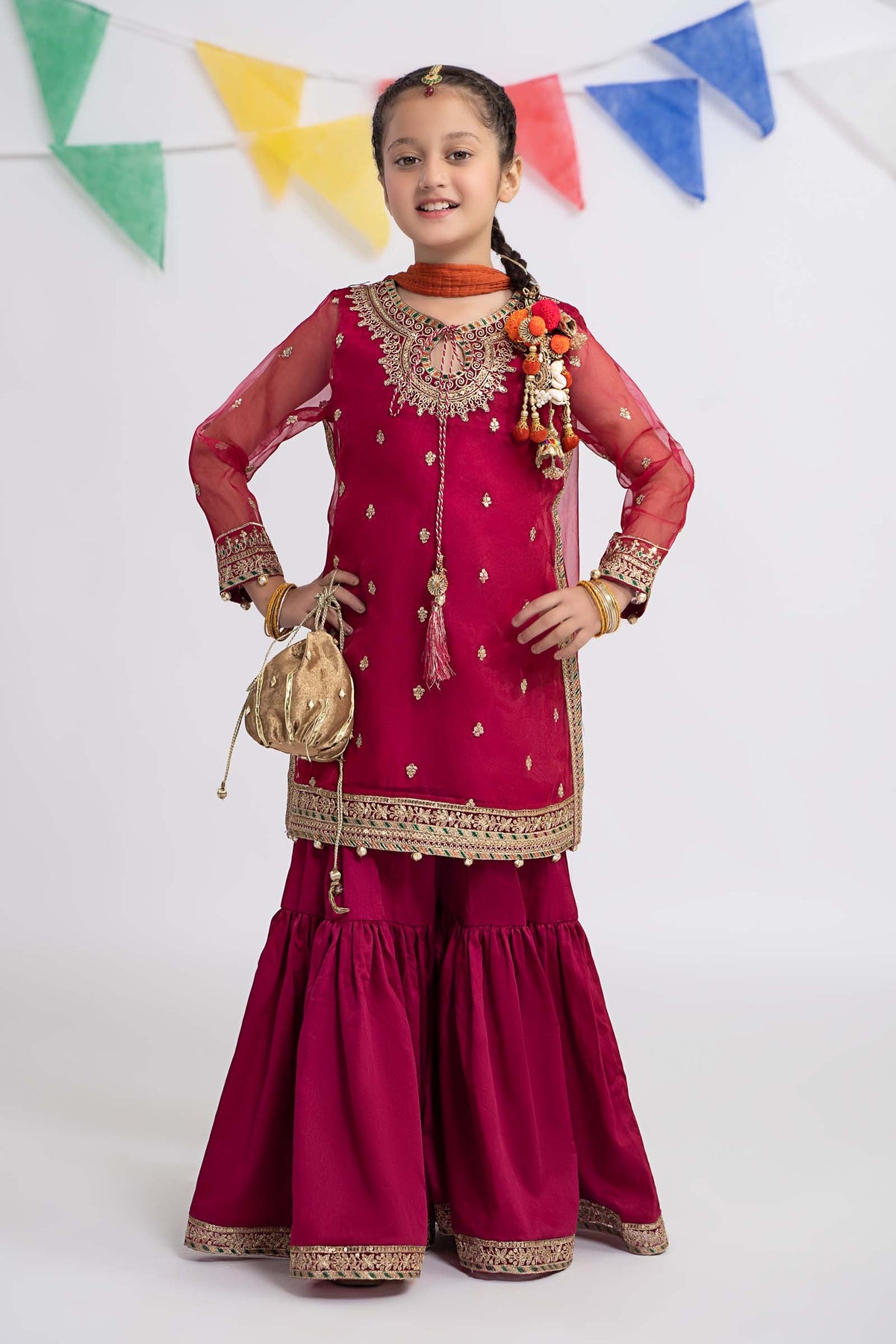 Maria B | Girls Eid Collection | KS-EF24-12 - Khanumjan  Pakistani Clothes and Designer Dresses in UK, USA 