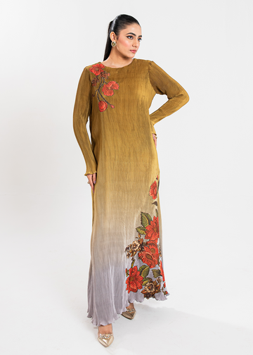 Maria Osama Khan | Claire Pleated Silk | Honeycomb - Khanumjan  Pakistani Clothes and Designer Dresses in UK, USA 