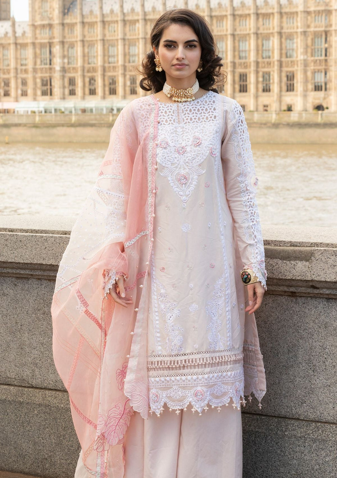 Meem | Luxury Eid Lawn 24 | MD-02 LIGHT PINK - Khanumjan  Pakistani Clothes and Designer Dresses in UK, USA 