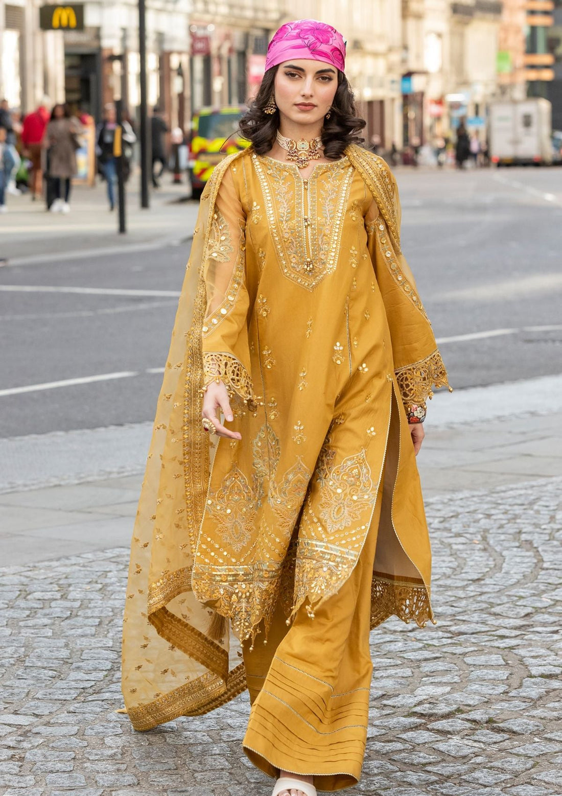 Meem | Luxury Eid Lawn 24 | MD-03 MUSTARD - Khanumjan  Pakistani Clothes and Designer Dresses in UK, USA 
