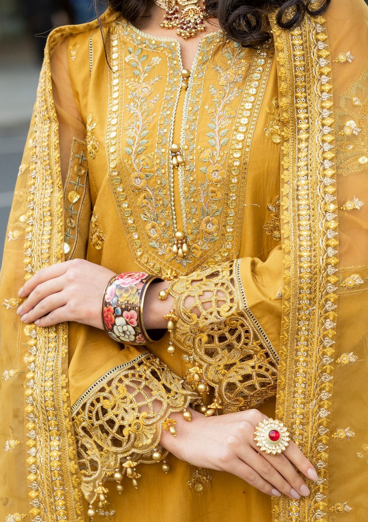 Meem | Luxury Eid Lawn 24 | MD-03 MUSTARD - Khanumjan  Pakistani Clothes and Designer Dresses in UK, USA 