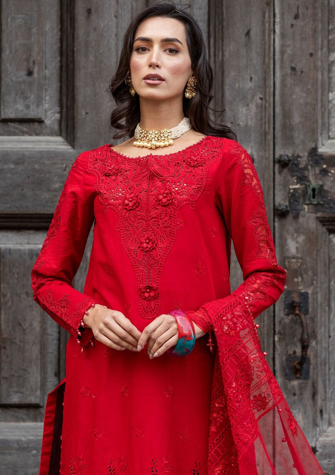 Meem | Luxury Eid Lawn 24 | MD-10 RED - Khanumjan  Pakistani Clothes and Designer Dresses in UK, USA 