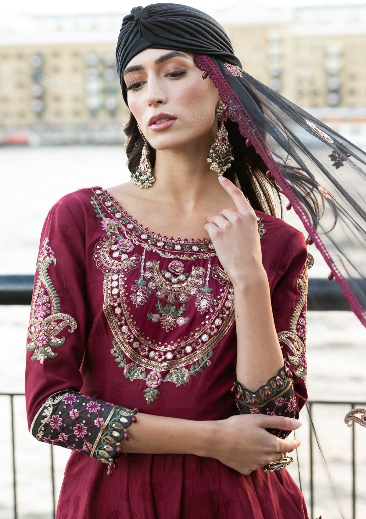 Meem | Luxury Eid Lawn 24 | MD-11 MAROON - Khanumjan  Pakistani Clothes and Designer Dresses in UK, USA 