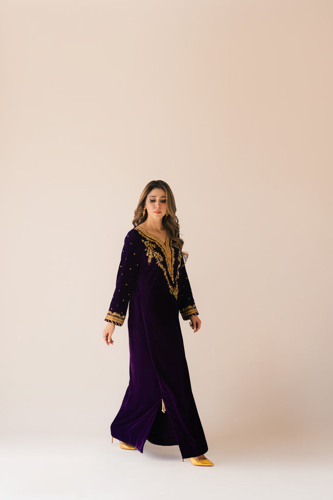 Sammy K | Velvet Festive Edit | Purple Velvet Maxi Outfit