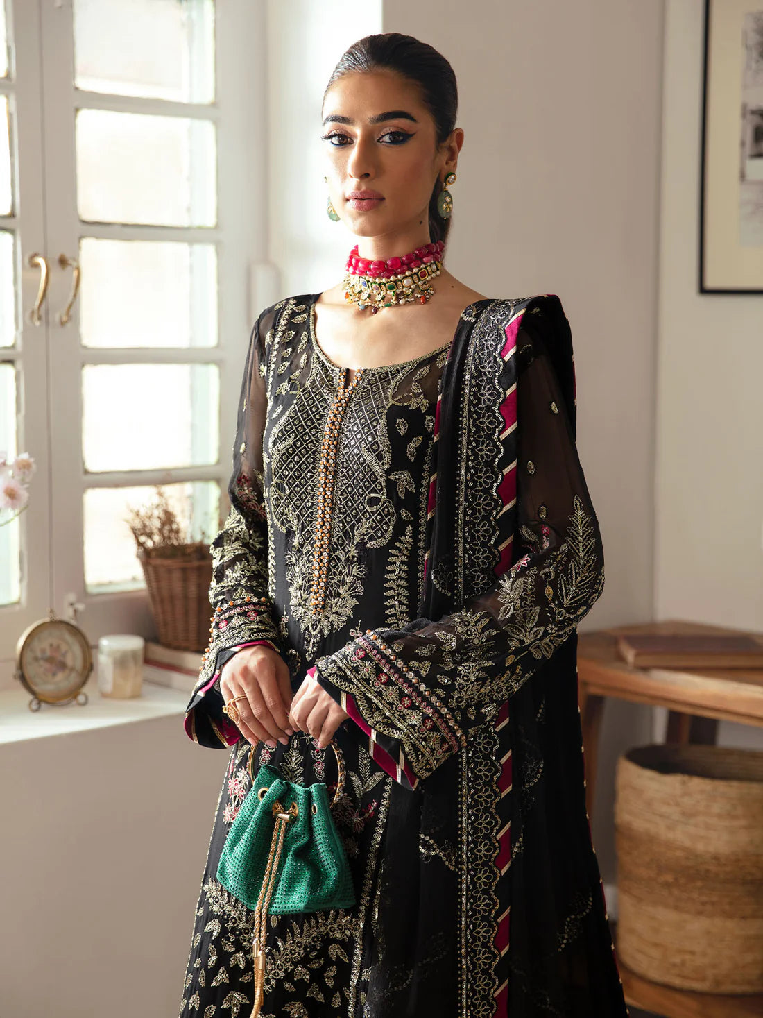 Gulaal | Embroidered Chiffon 23 | NOIR GL-EC-23V1-06 - Khanumjan  Pakistani Clothes and Designer Dresses in UK, USA 