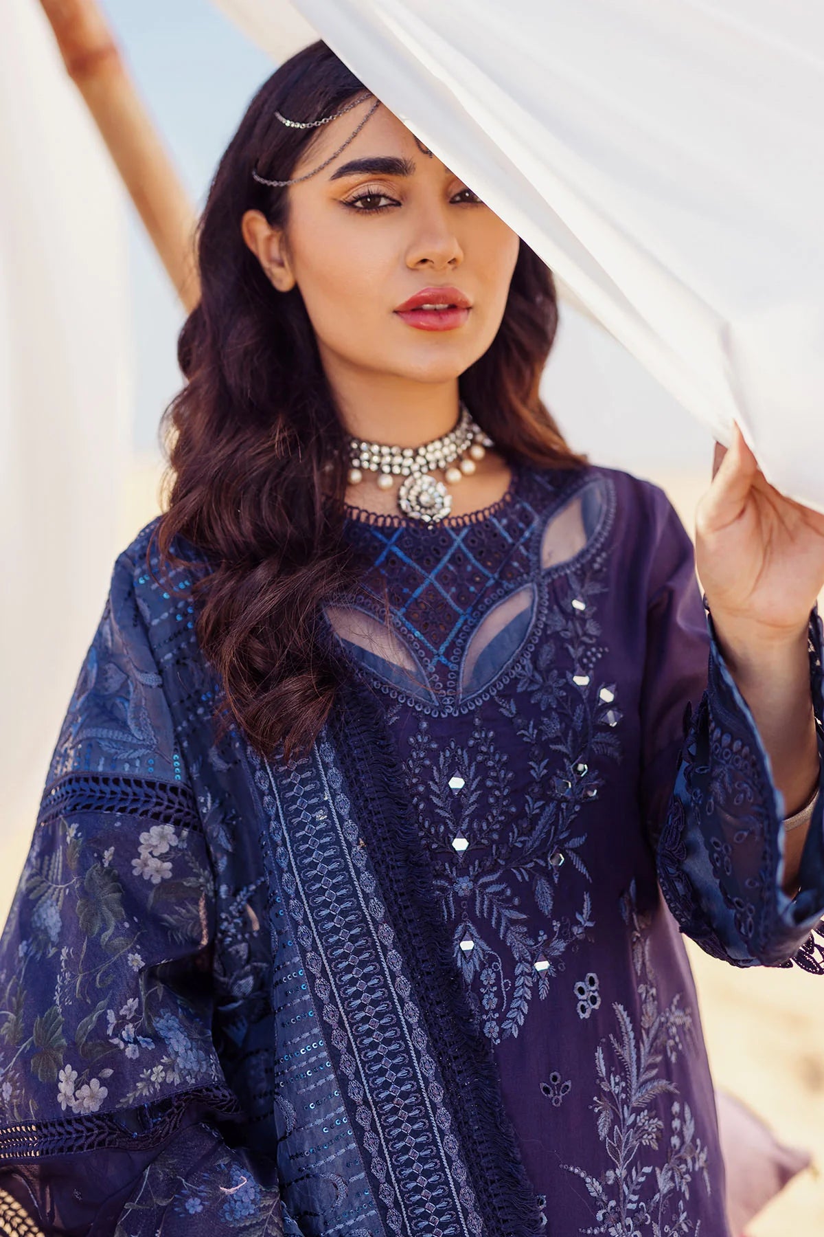 Nureh | Sehra Swiss Voil Lawn | NILE BLUE - NE-77 - Khanumjan  Pakistani Clothes and Designer Dresses in UK, USA 