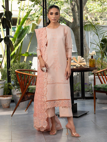 Izel | Meadow Muse Embroidered Lawn 25 | PEACHLIGHT