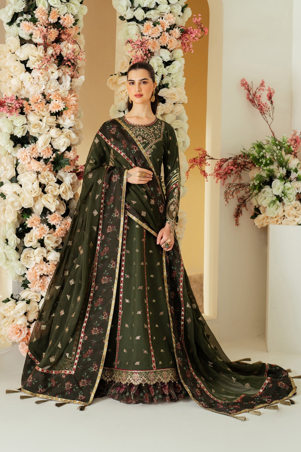 Alizeh | Luxury Raw Silk | AF-RS-03-PINE