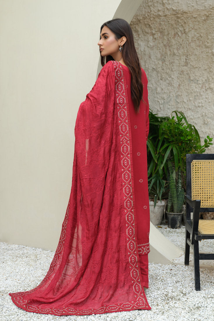 Marjjan | Aangan Embroidered Viscose |  SKC-100 (RED)