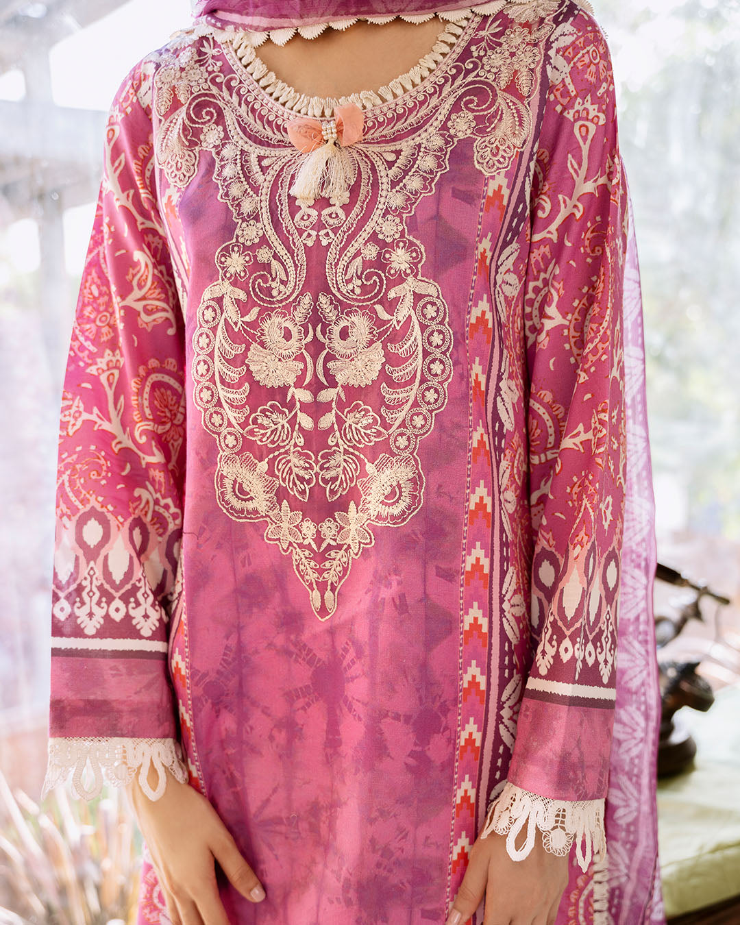 Roheenaz | Flora Printed Lawn | Amaranth - Khanumjan  Pakistani Clothes and Designer Dresses in UK, USA 