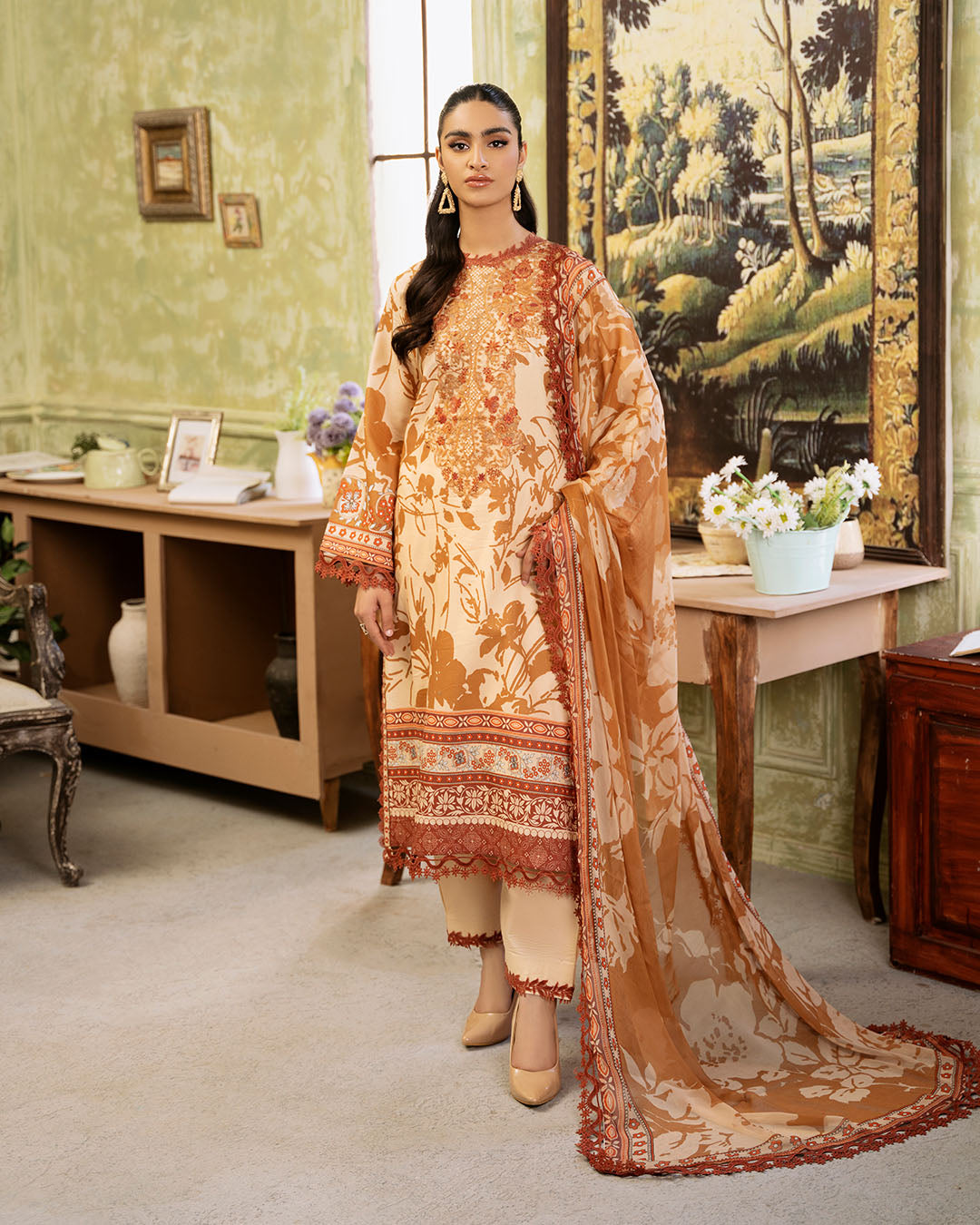 Roheenaz | Flora Printed Lawn | Harmonia - Khanumjan  Pakistani Clothes and Designer Dresses in UK, USA 