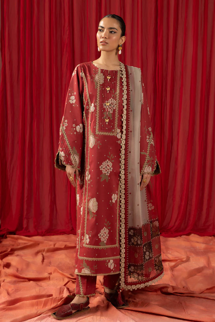 Alizeh | Sheen Lawn Prints 24 | Russet - Khanumjan  Pakistani Clothes and Designer Dresses in UK, USA 