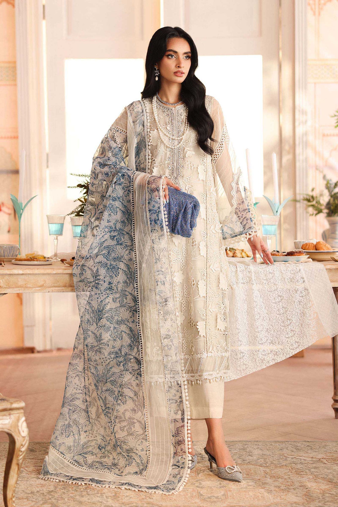 Maria B | Pre Fall Dresses | 3 Piece Embroidered Organza Suit CC