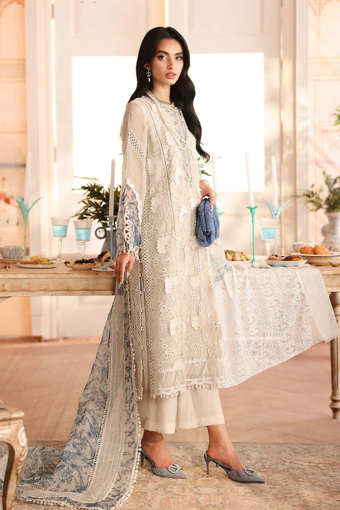 Maria B | Pre Fall Dresses | 3 Piece Embroidered Organza Suit CC