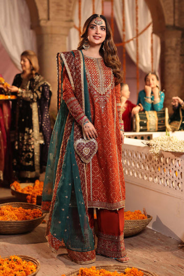 Maria B | Luxury Formals Pre Fall | SF-W25-08R1-Rust