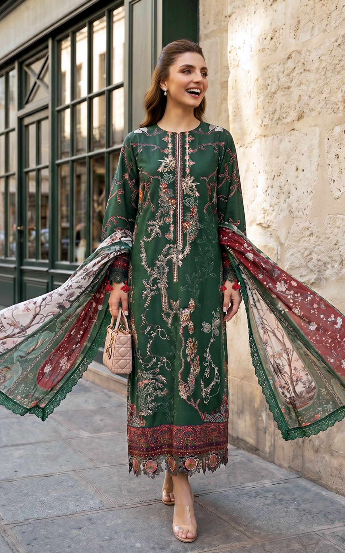 Asifa and Nabeel | Summer Lawn 26 | Green Majestic (SL26-01)