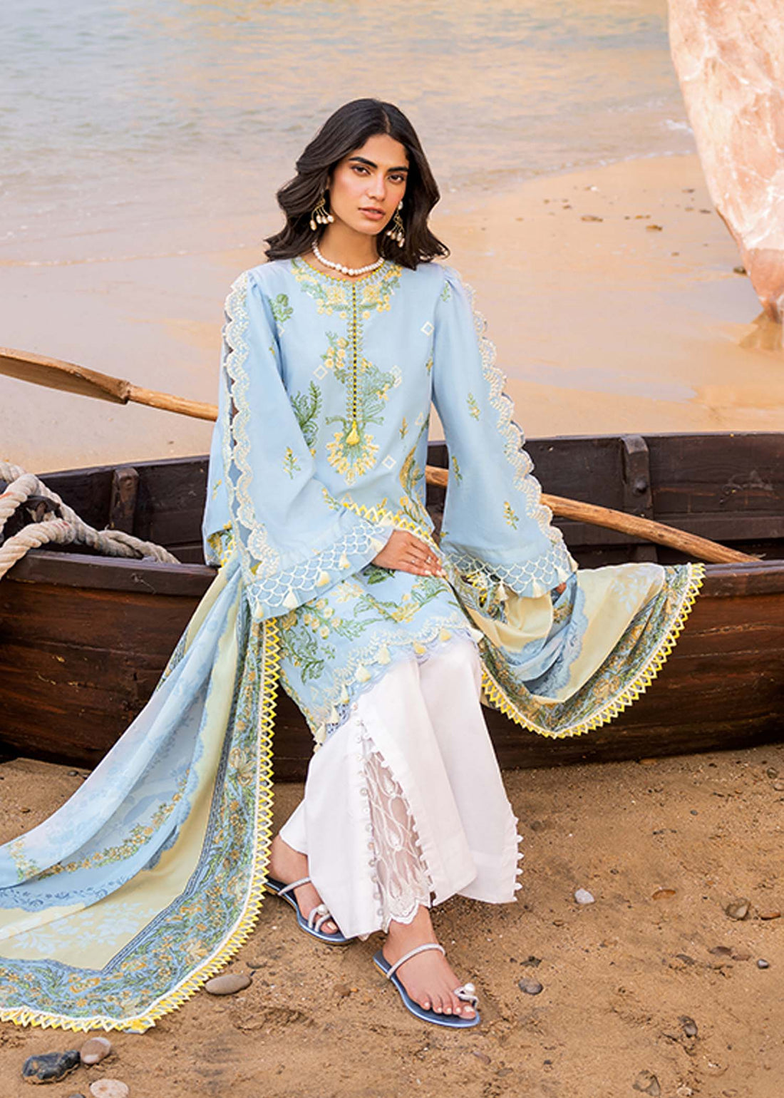 Sadaf Fawad Khan | Siraa Luxury Lawn 24| Amani (B) - Khanumjan  Pakistani Clothes and Designer Dresses in UK, USA 
