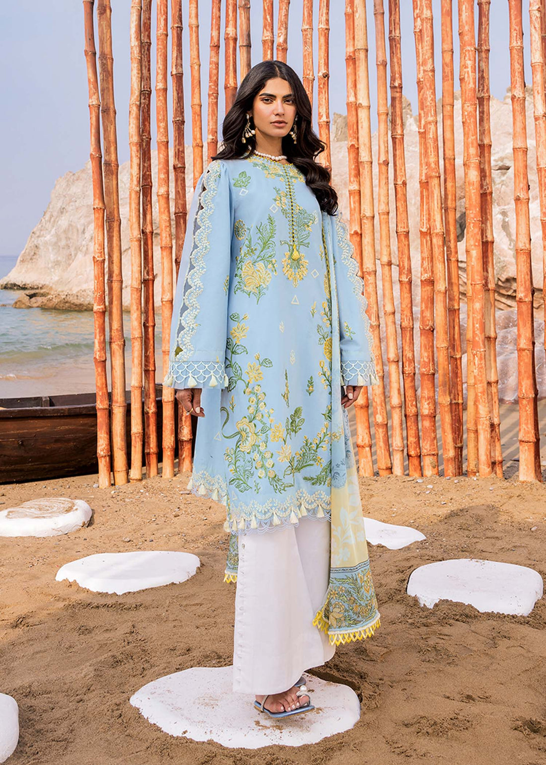 Sadaf Fawad Khan | Siraa Luxury Lawn 24| Amani (B) - Khanumjan  Pakistani Clothes and Designer Dresses in UK, USA 