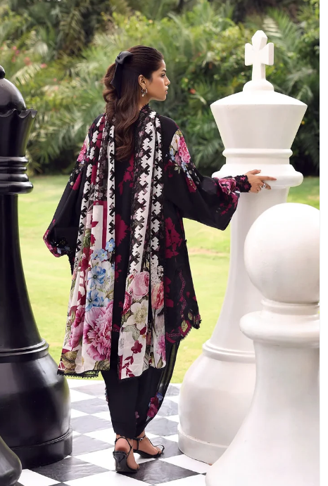 Elaf Premium | Belladore Prints Chiffon 26 |EPA-4A SCARLET