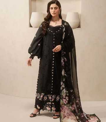 Elaf Premium | E Craft Chikankari 26 |EHC-5A CHARCOAL